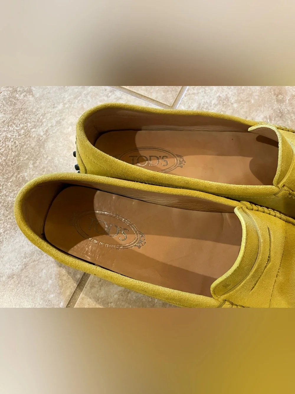 Tod’s Gommino Penny Loafers in Yellow